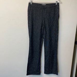 Sundance black striped 50% linen pants size 6.NWOT